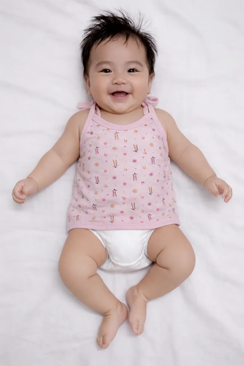 Printed Knot Jhabla for Babies - Pink CLJBJ0063PIN03M