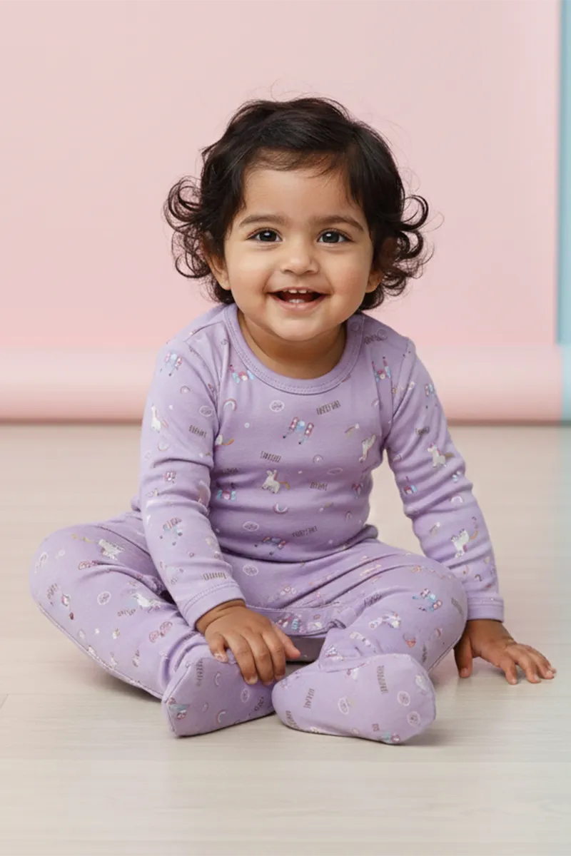 Cotton Rompers for Baby Girl - Lavender