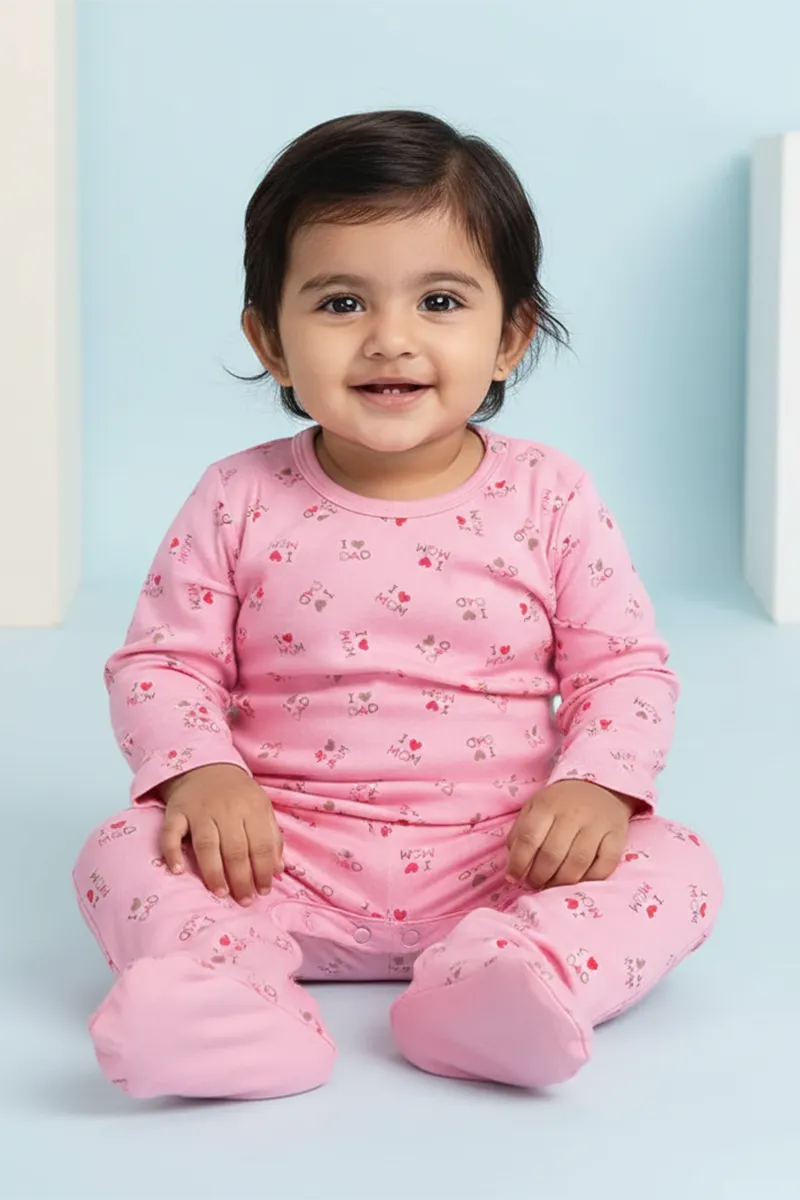 Cotton Rompers for Baby Girl - Pink