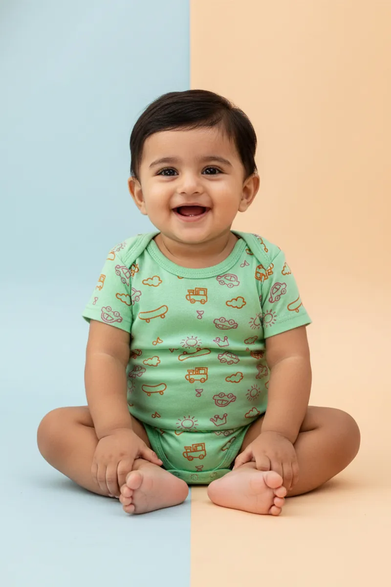 Cotton Rompers for Babies - Green