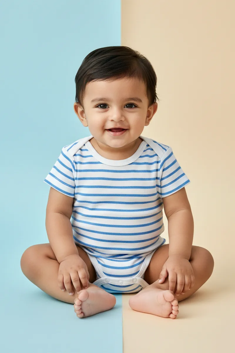Cotton Rompers for Babies - Blue
