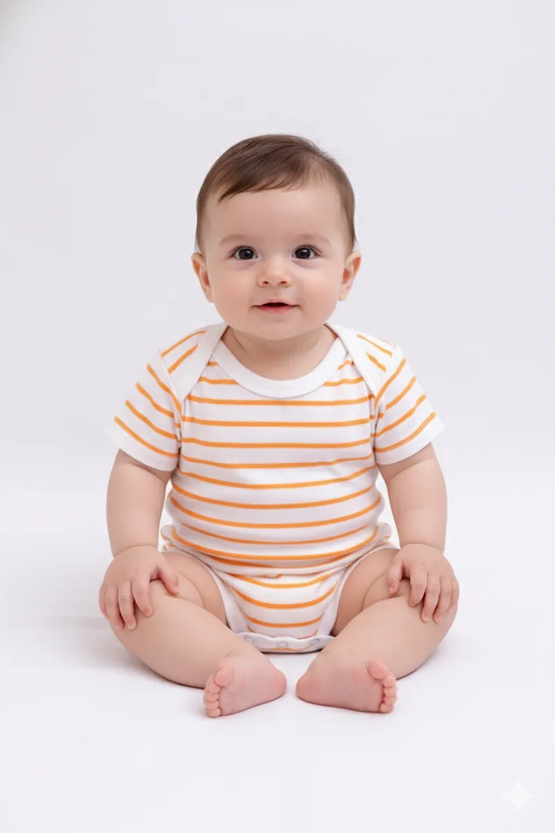 Cotton Rompers for Babies - Orange CLJBR016ORA03M