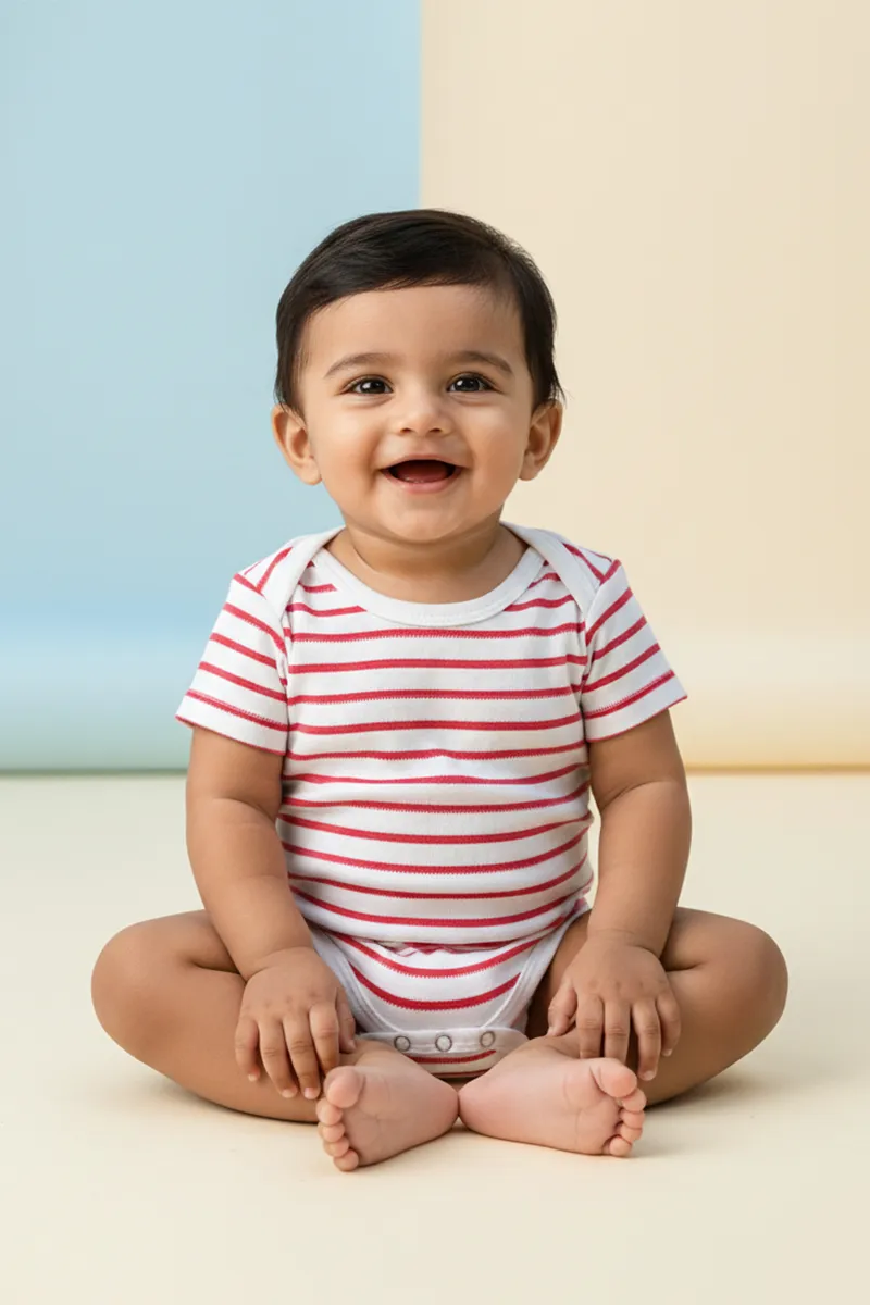 Cotton Rompers for Babies - Red CLJBR016RED36M