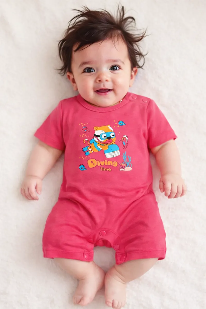 Printed Rompers for Babies - Pink CLJBR042PIN03M