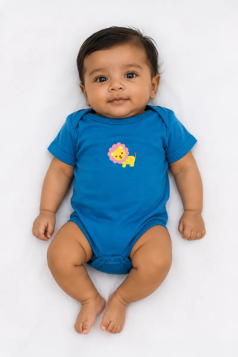 Cotton Solid Rompers for Babies - Sky Blue