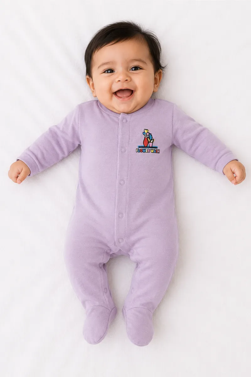 Cotton Solid Rompers for Babies - Lavender
