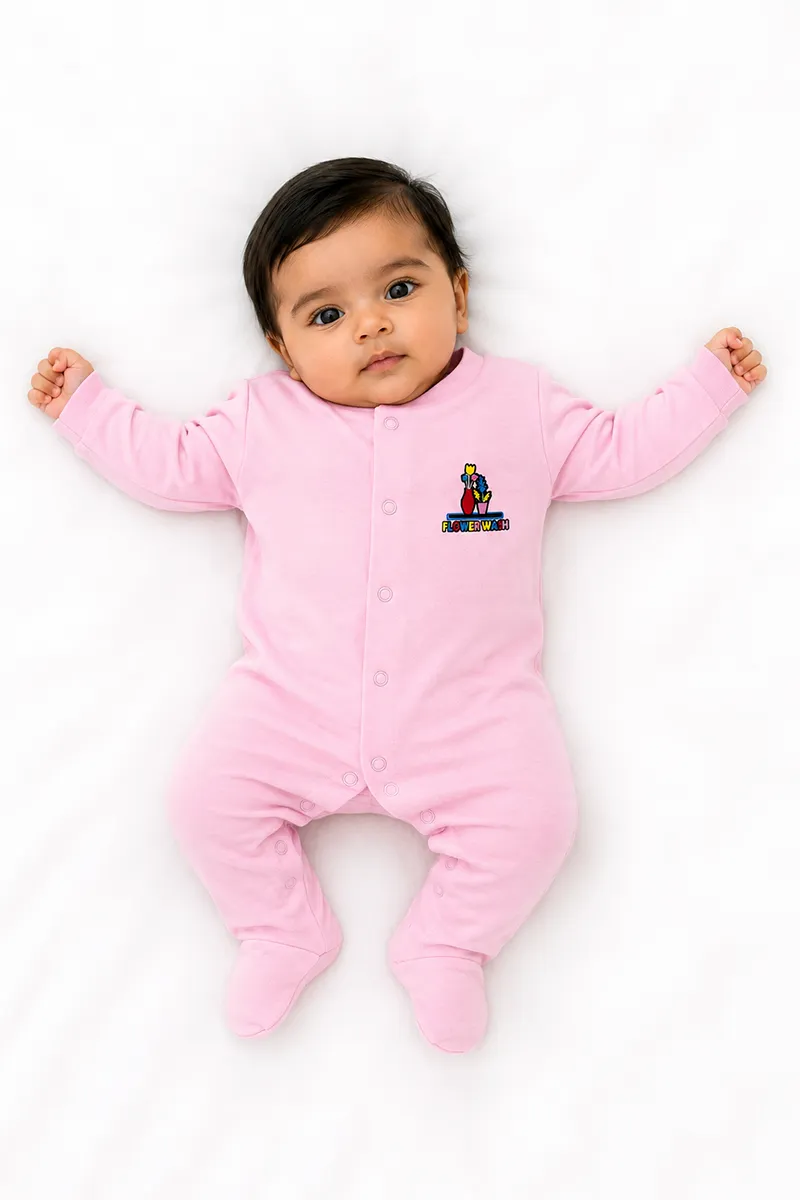 Cotton Solid Rompers for Babies - Light Pink CLJBR069LIGPIN03M