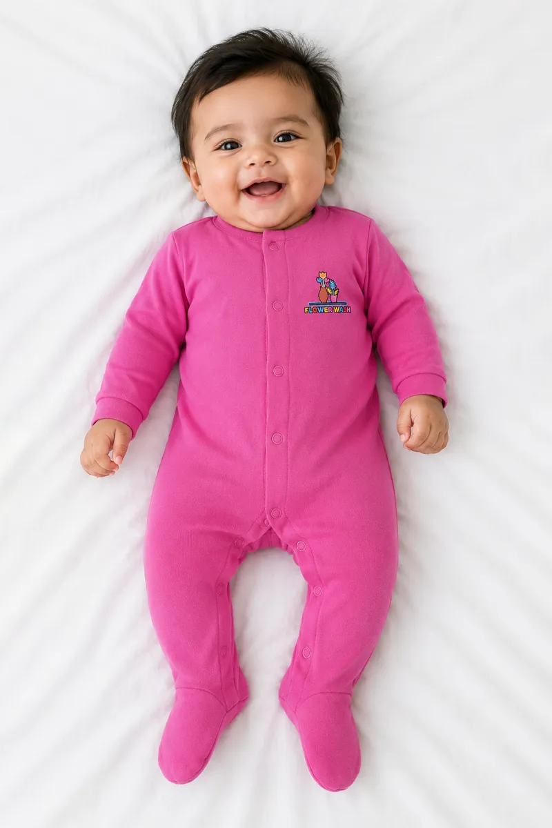 Cotton Solid Rompers for Babies - Pink CLJBR069PIN36M