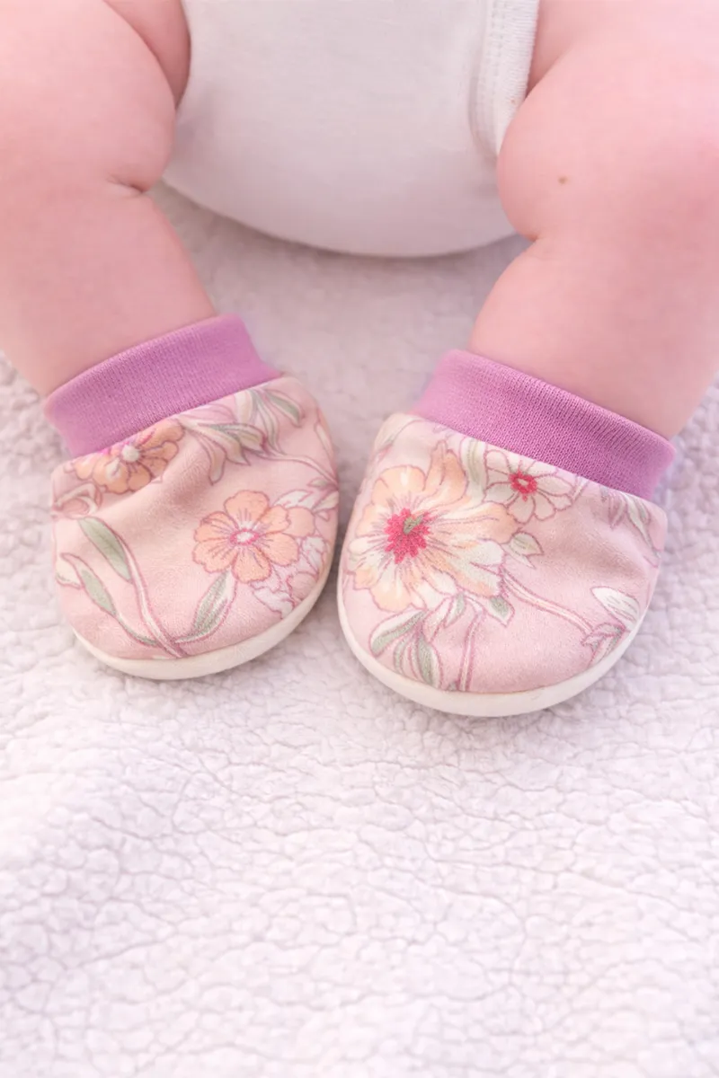 Cotton Socks/Booties for Babies -Dusty Pink