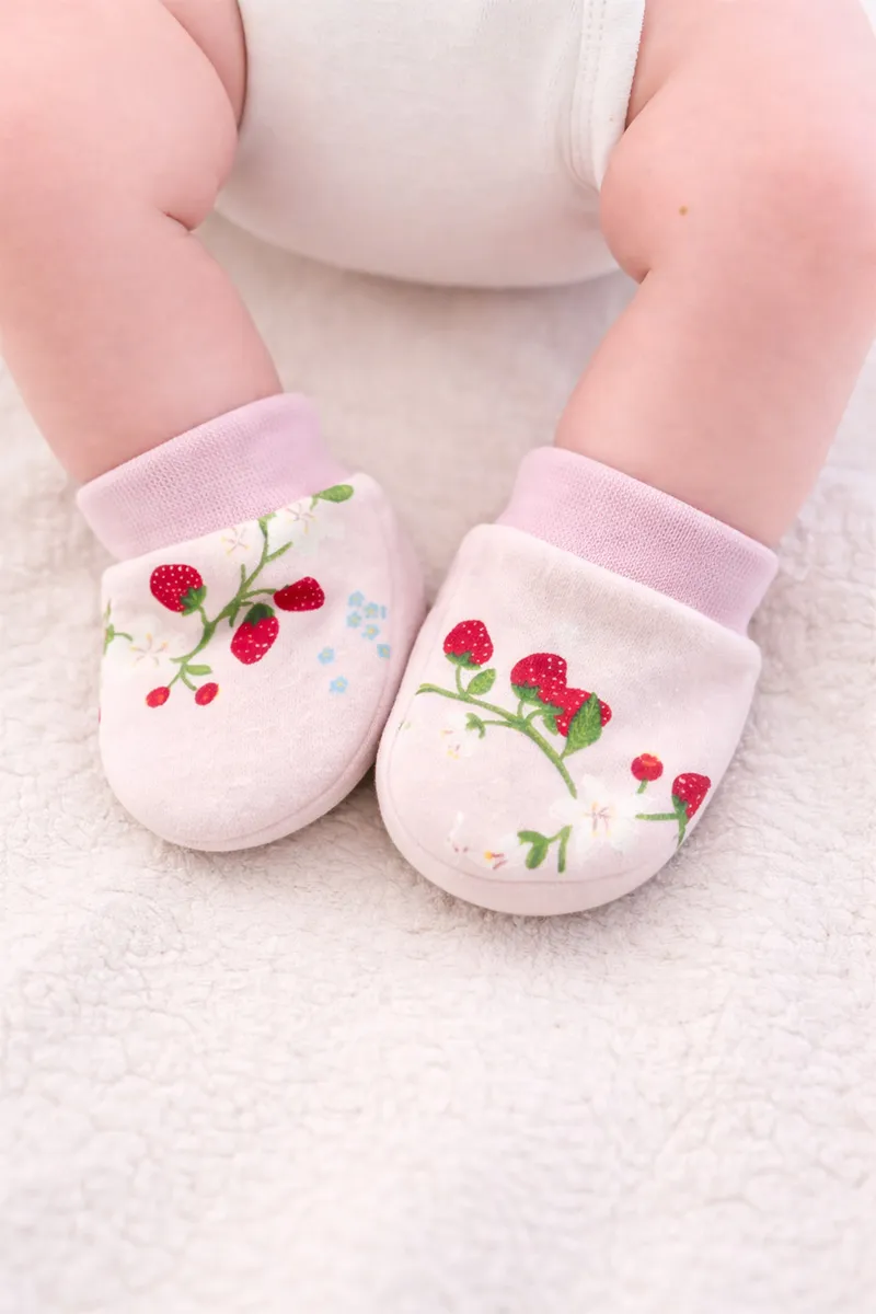 Cotton Socks/Booties for Babies -Light Pink CLJBS011LIG03M