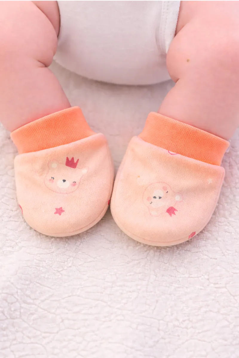 Cotton Socks/Booties for Babies -Peach