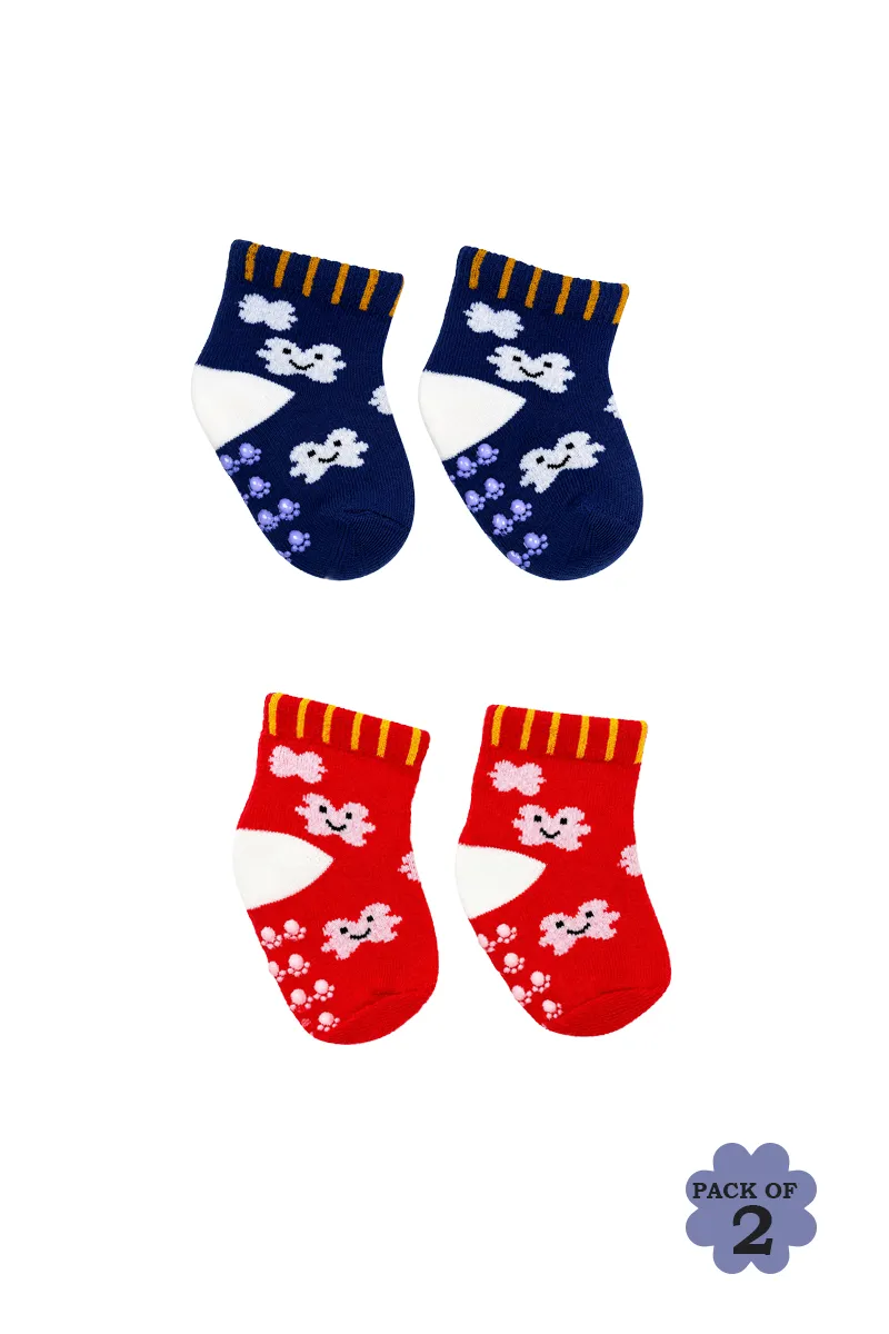 Pack of 2 Cotton Printed Socks for Babies - Multicolor