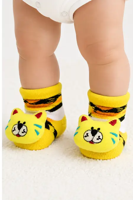 Ankle-Length Bootie Socks for Babies -  Yellow