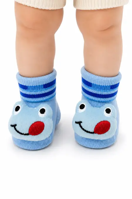 Ankle-Length Bootie Socks for Babies -  Blue