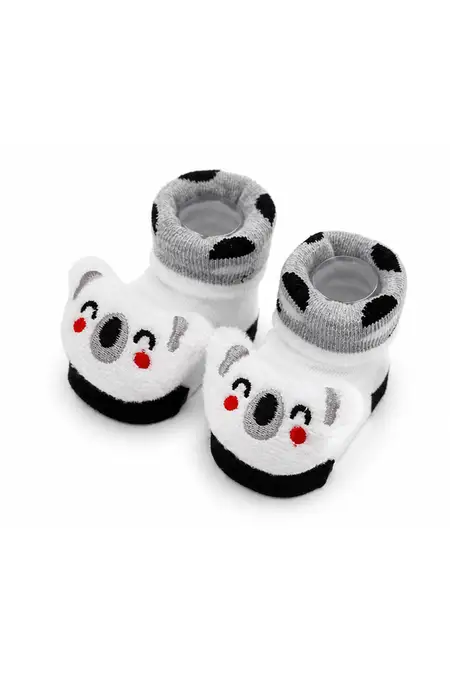 Ankle-Length Anti-Slip Bootie Socks for Babies -  White