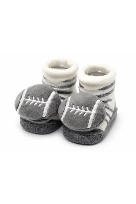 Ankle-Length Anti-Slip Bootie Socks for Babies -  Grey