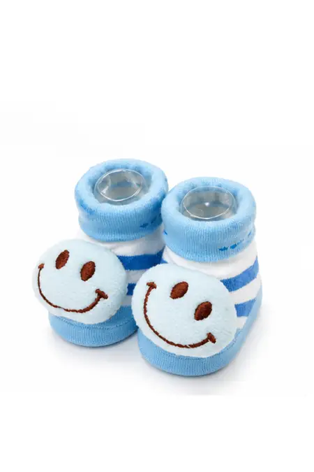 Ankle-Length Anti-Slip Bootie Socks for Babies -  Blue