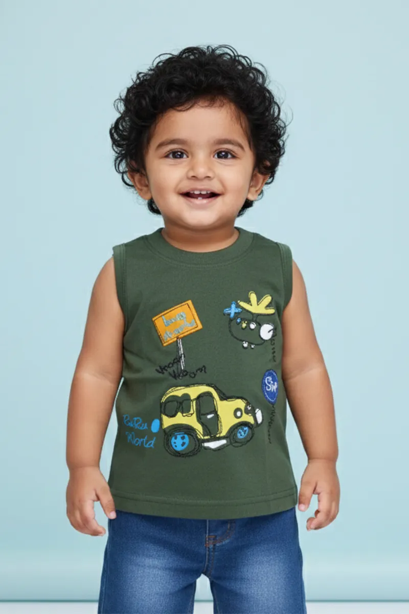 Printed T-Shirt for Baby Boys - Green CLJBT00166GRN612M