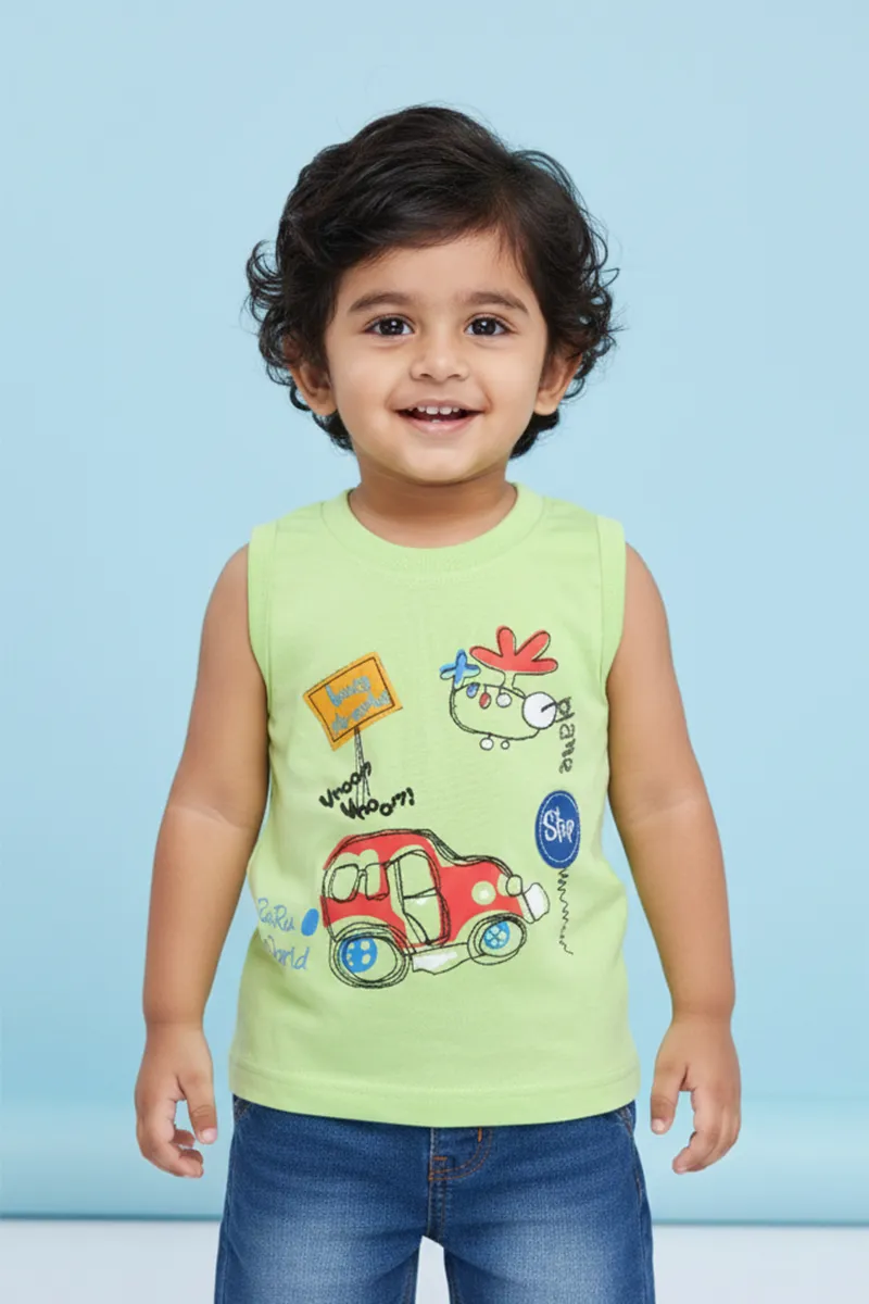 Printed T-Shirt for Baby Boys - Light Green CLJBT00166LGR612M