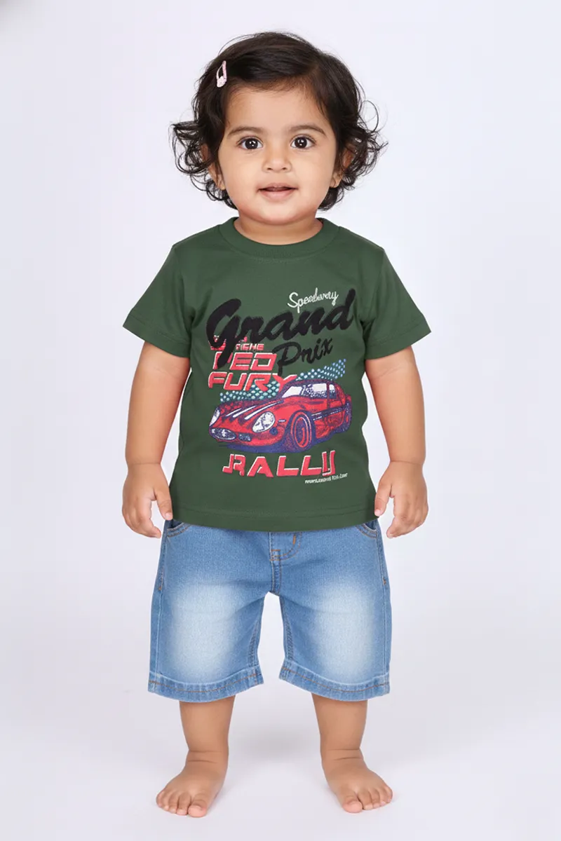 Printed T-Shirt for Baby Boys - Green CLJBT00168GRN612M