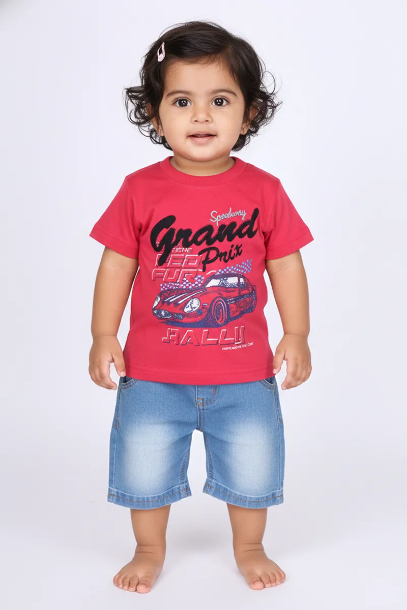 Printed T-Shirt for Baby Boys - Pink CLJBT00168PIN612M