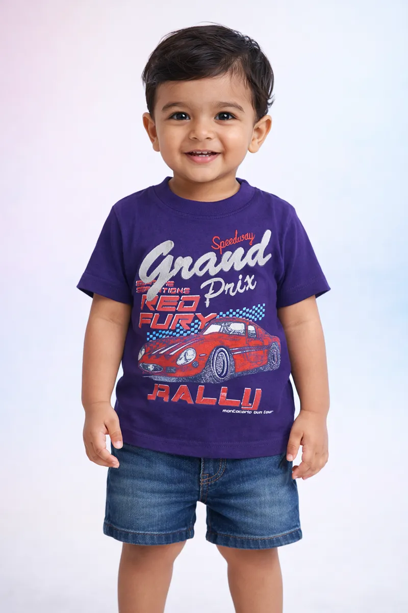 Printed T-Shirt for Baby Boys - Purple CLJBT00168PUR612M