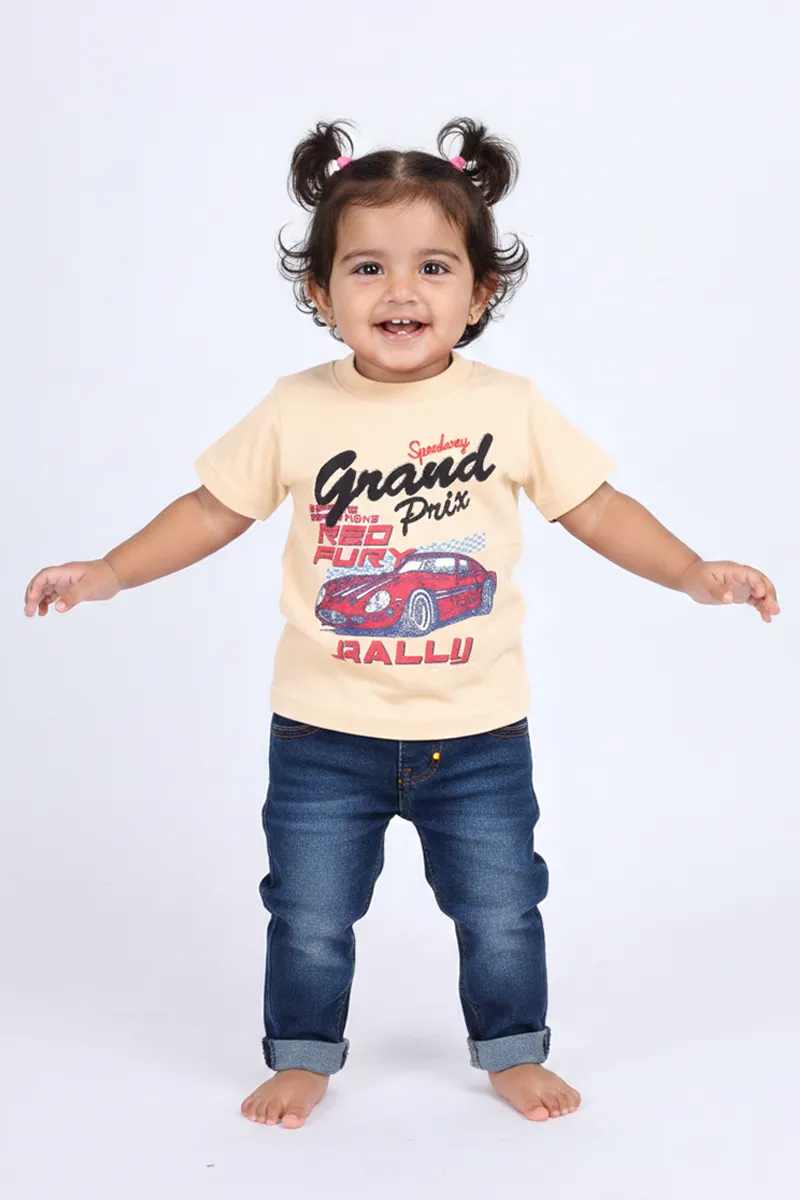 Printed T-Shirt for Baby Boys - Sandal CLJBT00168SAN612M