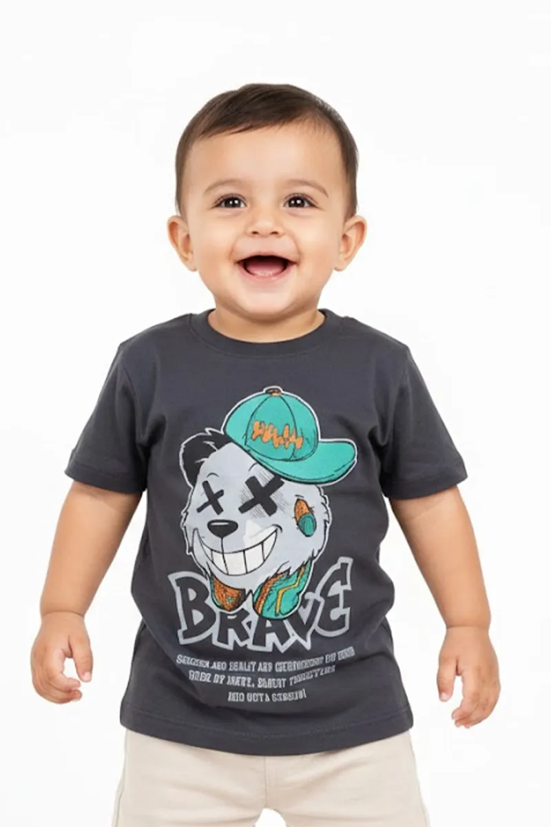 Printed T-Shirt for Baby Boys - Dark Grey