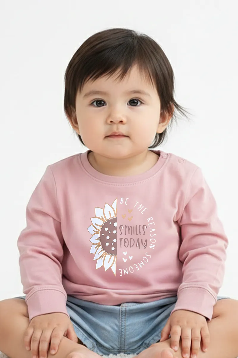 Printed Full-Sleeve T-Shirt for Baby Girls - Peach CLJBT00223PEA612M