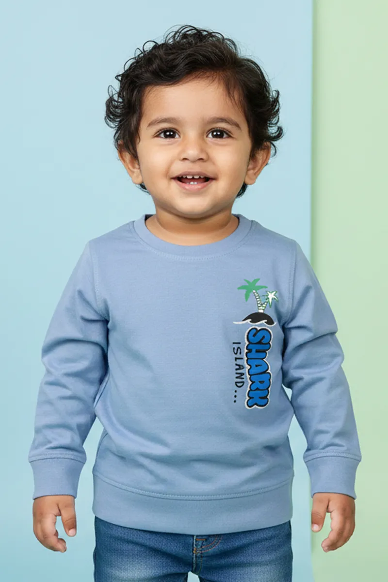 Printed Full-Sleeve T-Shirt for Baby Boys - Blue CLJBT00229BLU612M