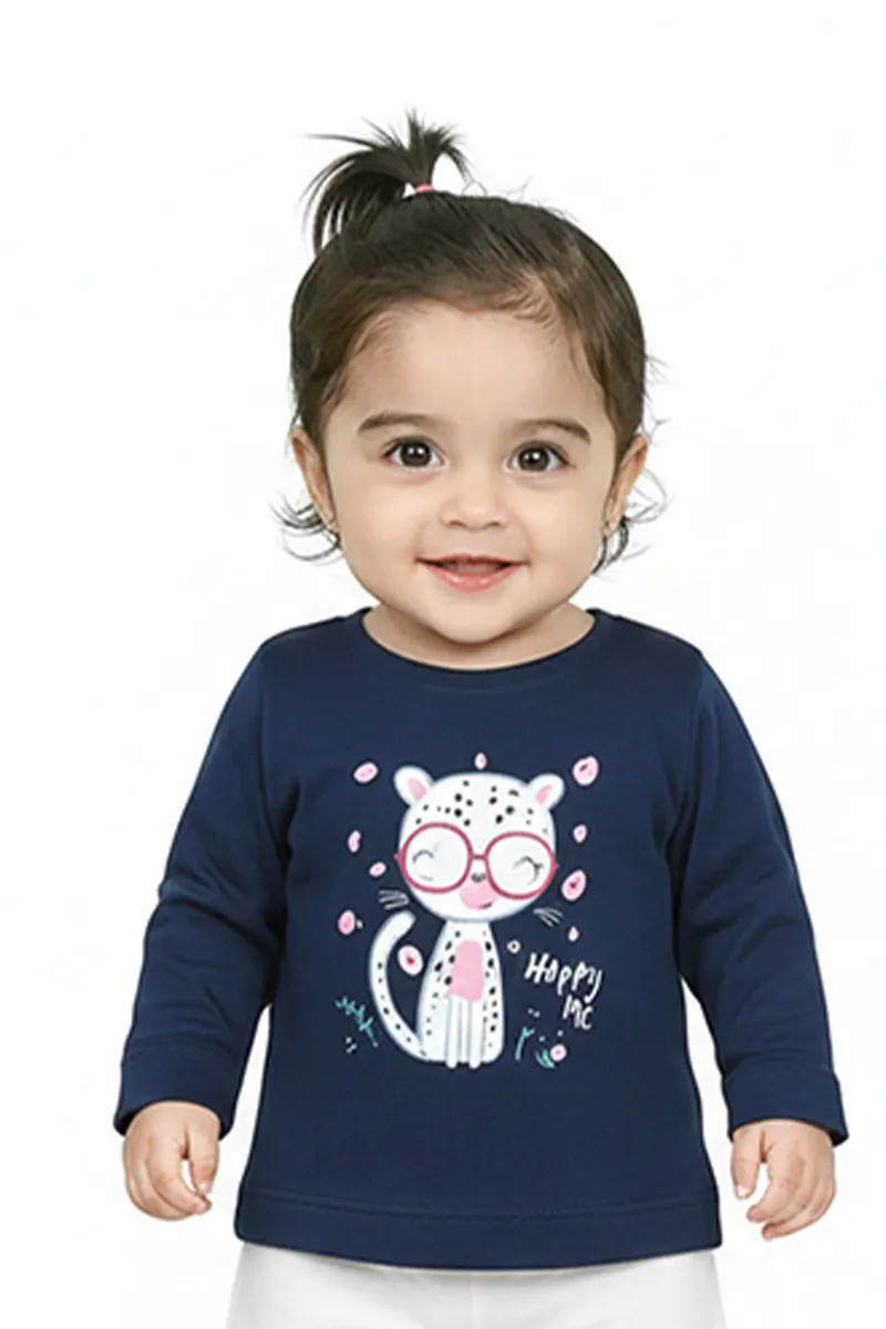Full-Sleeve T-Shirt for Baby Girls - Teal