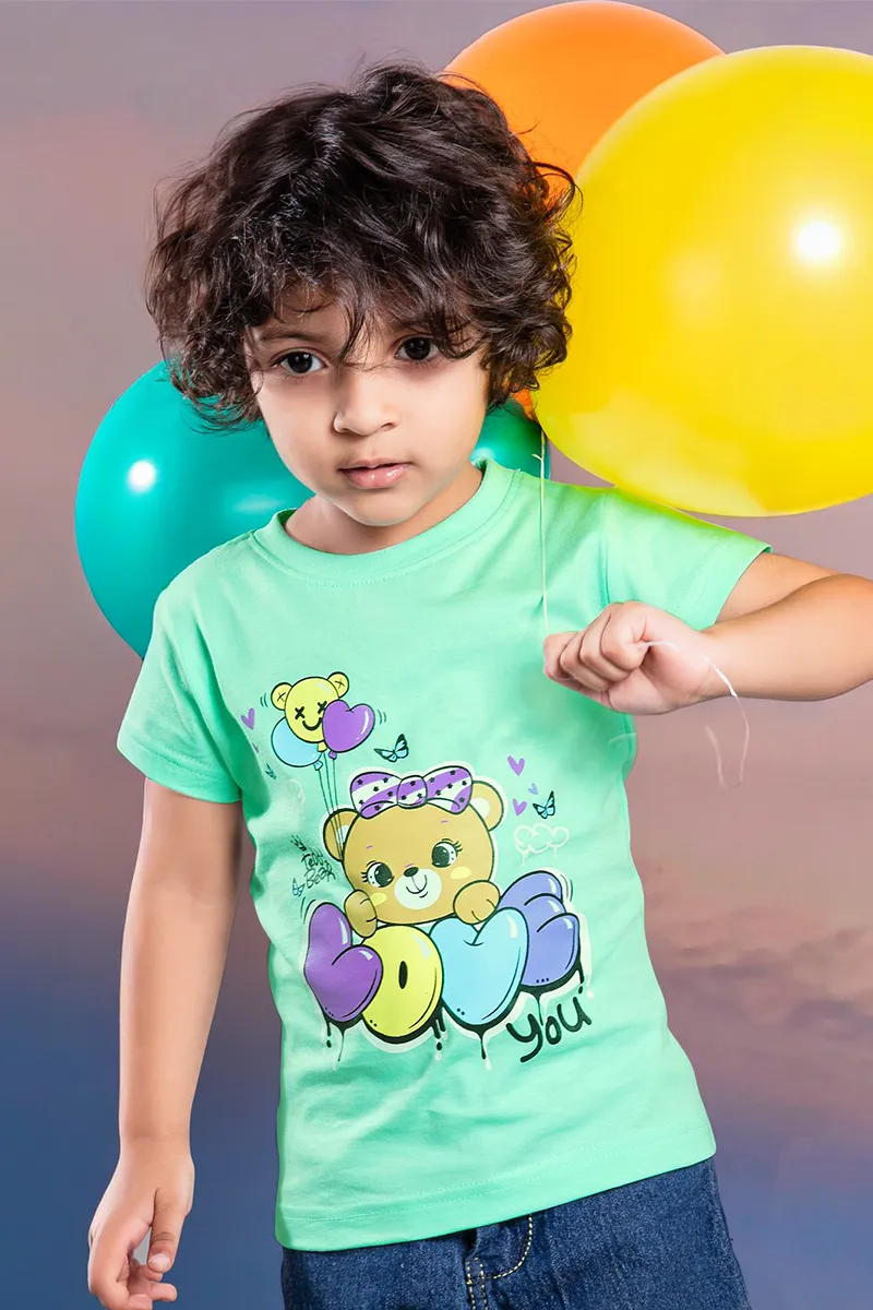 Printed T-Shirt for Baby Girl - Sea Green CLJBT00242SEA612M