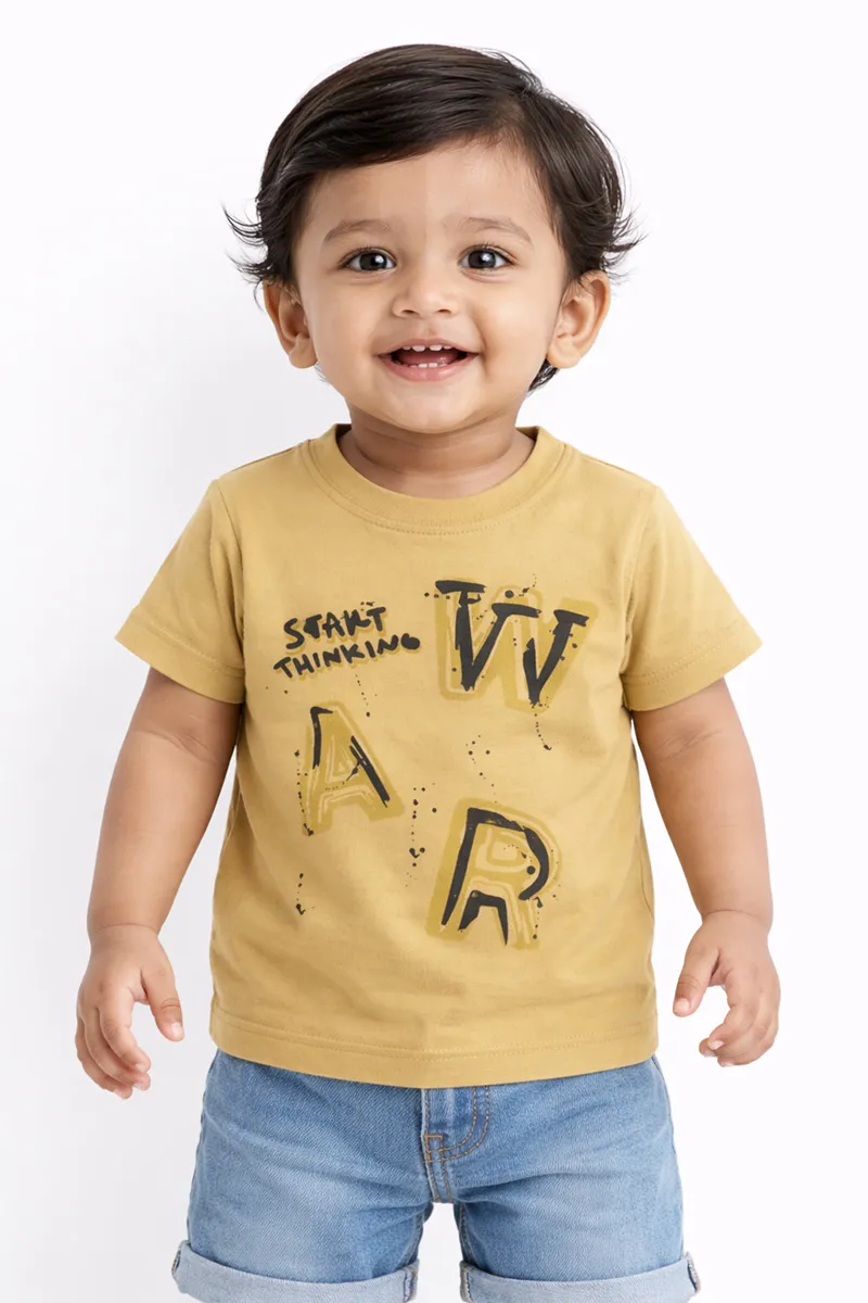 Printed T-Shirt for Baby Boy - Mustard CLJBT00255MUS612M