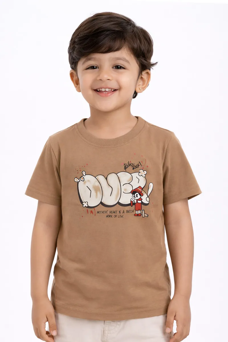 Printed T-Shirt for Boys - Beige