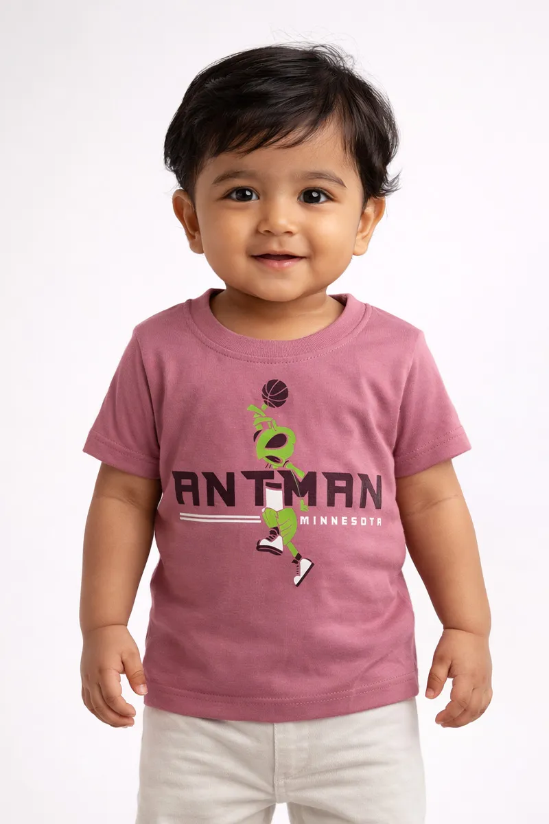 Printed T-Shirt for Baby Boy - Dusty Pink CLJBT00270DUS612M