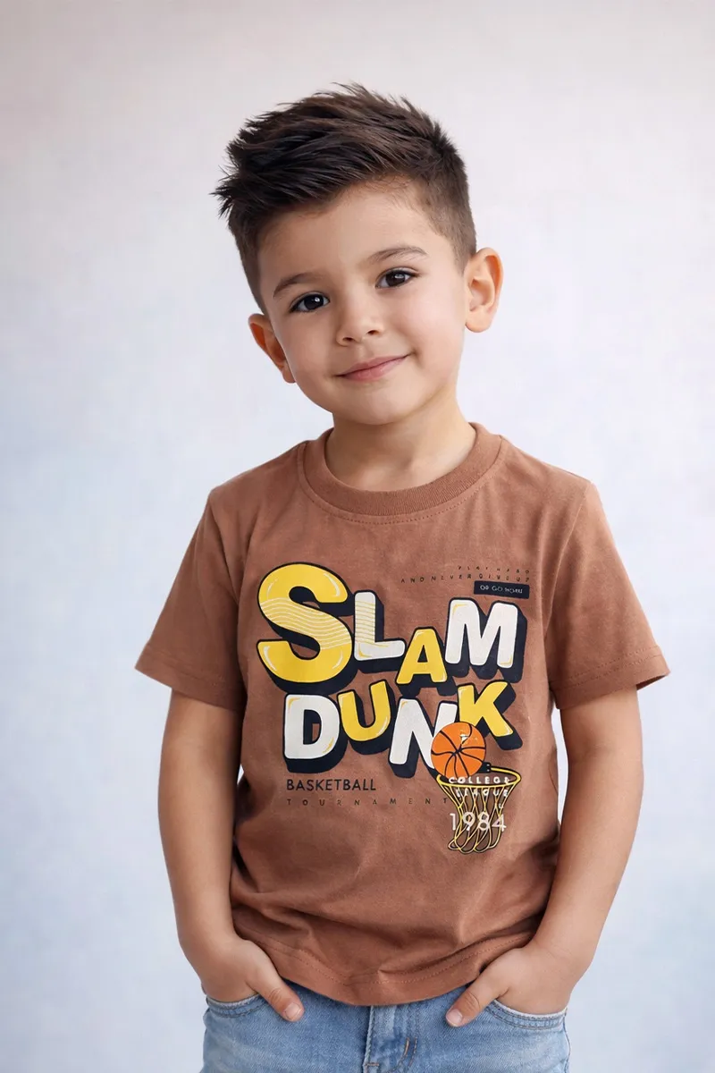 Printed T-Shirt for Baby Boy - Brown