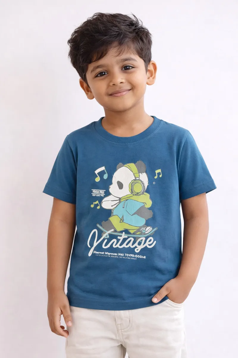 Printed T-Shirt for Baby Boy - Teal