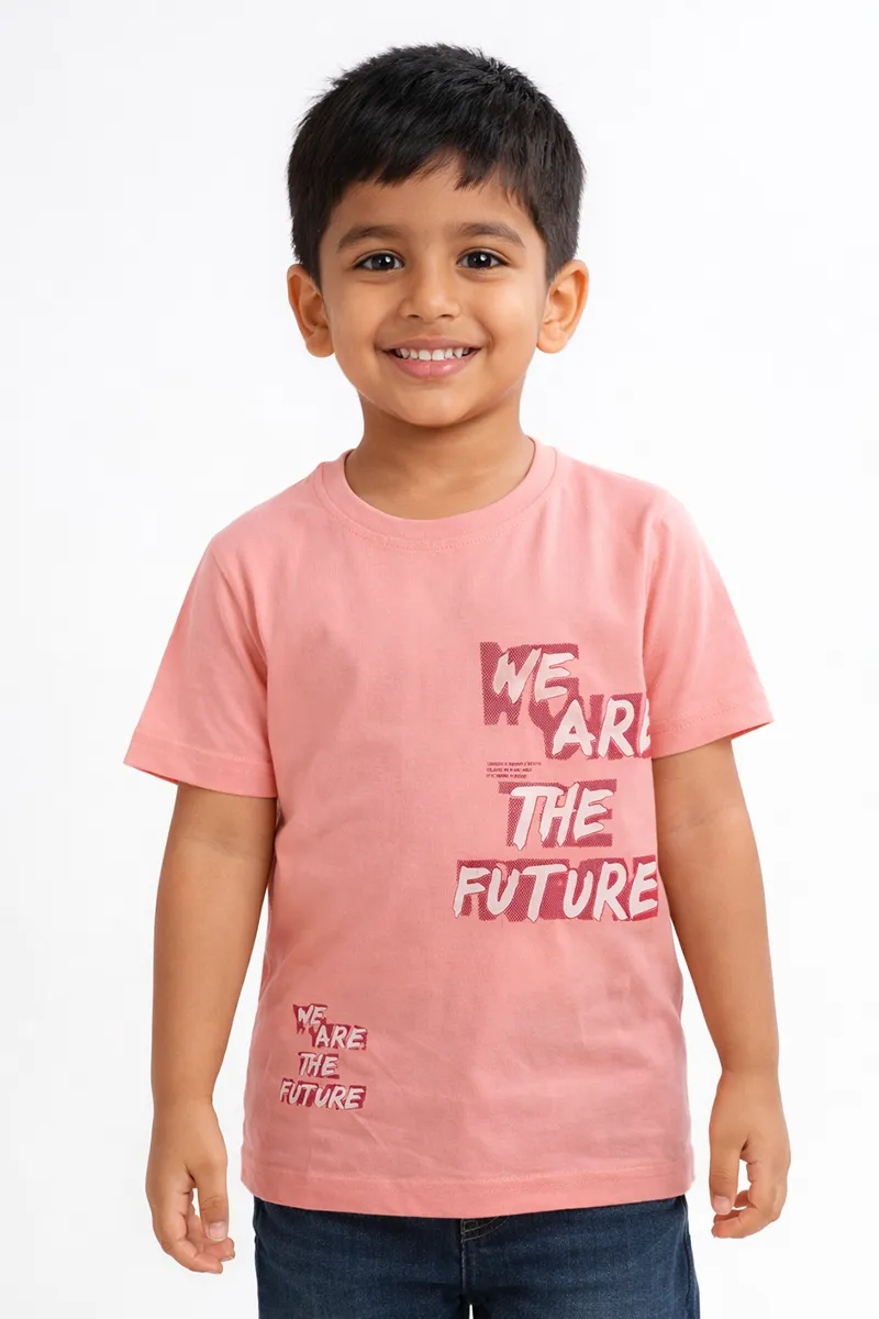 Printed T-Shirt for Baby Boy - Peach