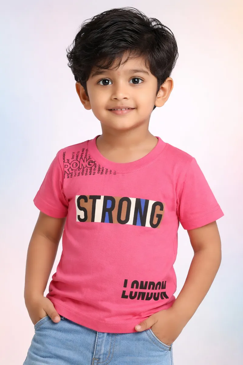 Printed T-Shirt for Baby Boy - Pink