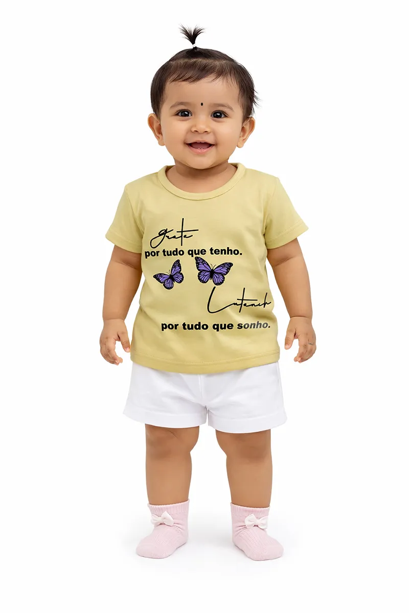 Printed T-Shirt for Baby Girl - Lime Green