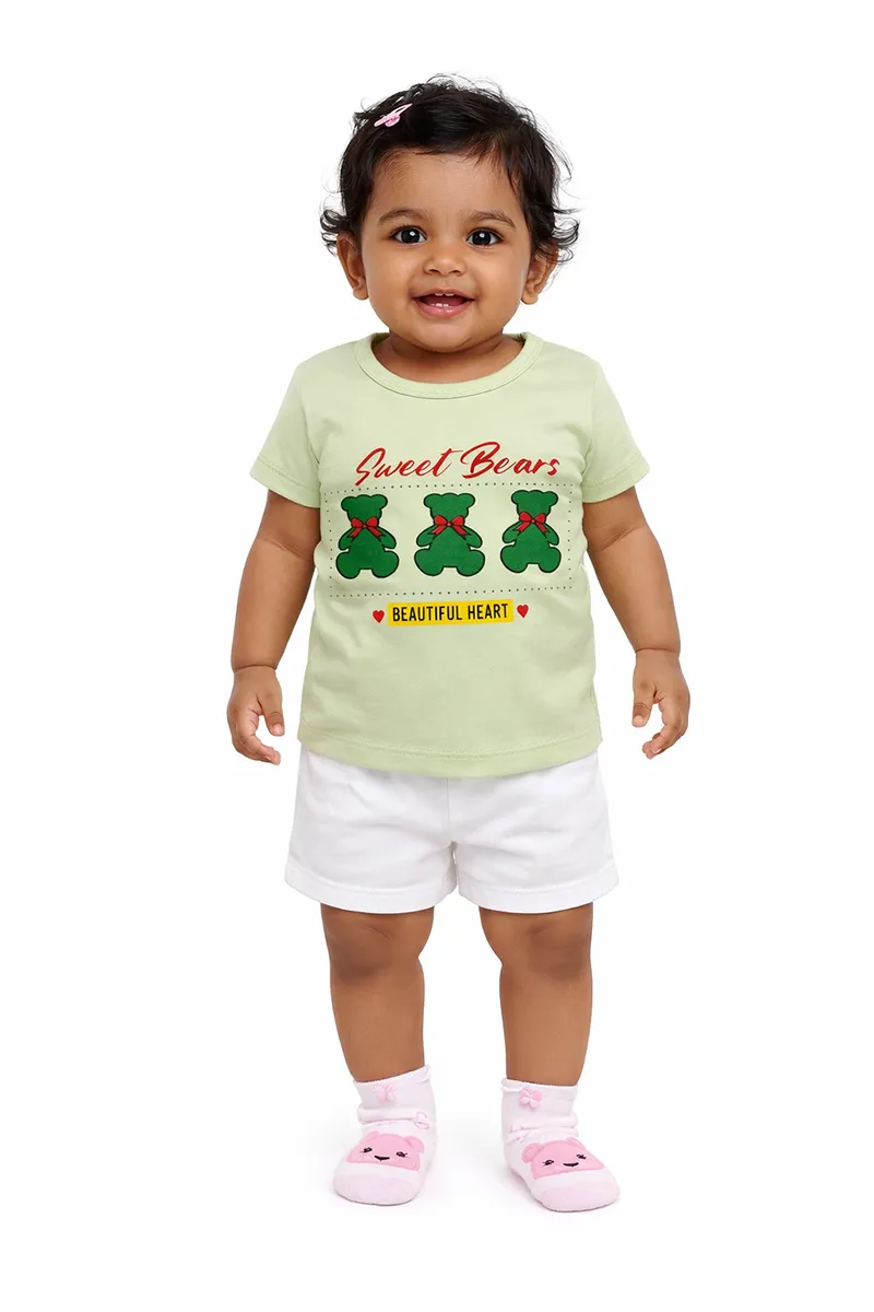Printed T-Shirt for Baby Girl - Green