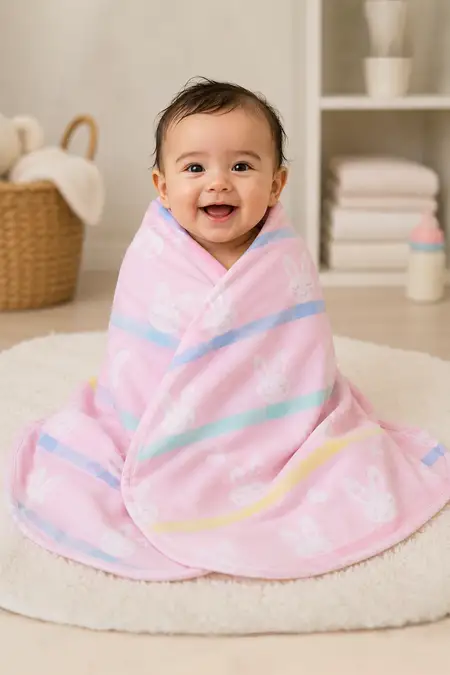 Cotton Towel for Babies -  Pink