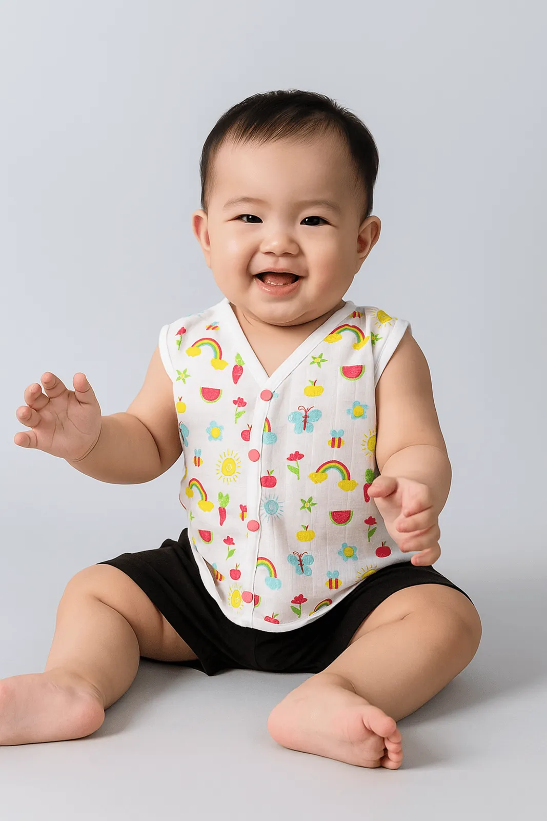 Muslin Printed Jhabla for Babies