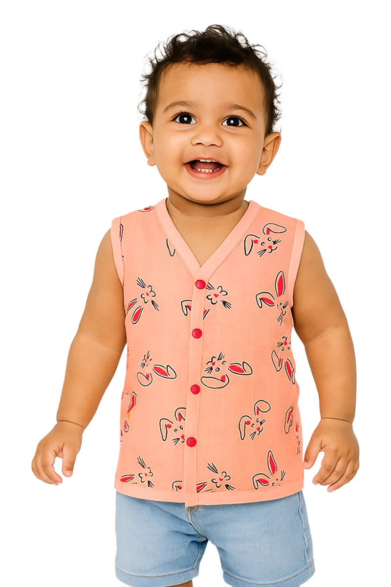 Muslin Printed Jhabla for Babies
