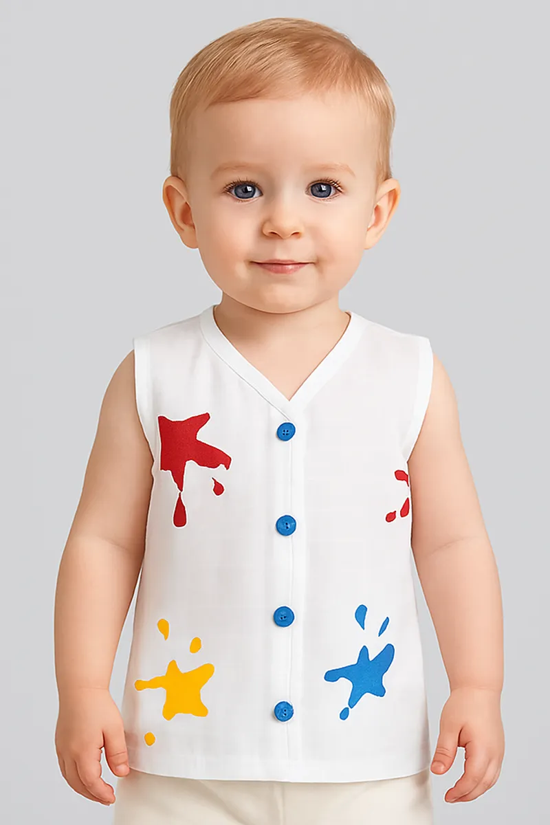 Muslin Printed Jhabla for Babies