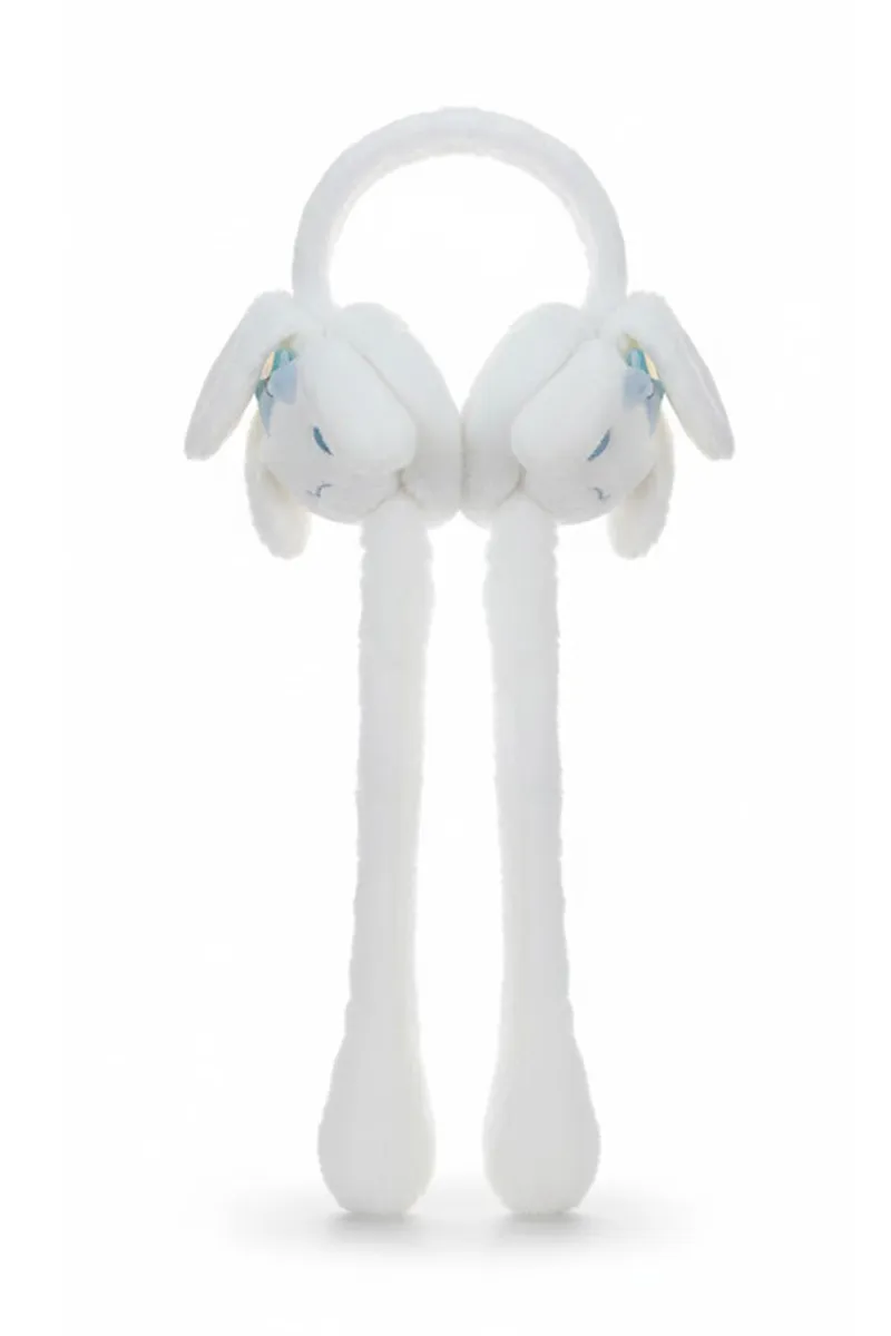 Soft Foldable Ear Moving Earmuff for Girls & Boys -White