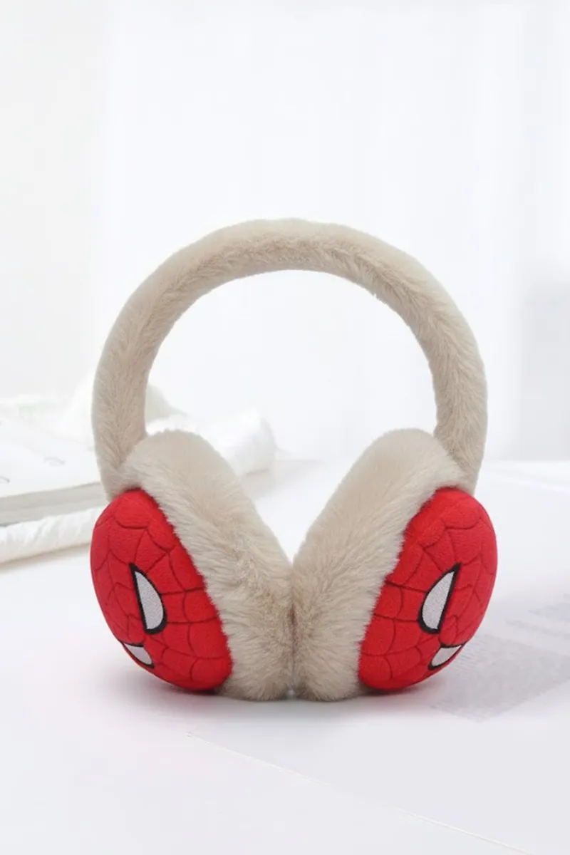 Warm Plush Winter Earmuffs for Girls & Boys -Brown & Red