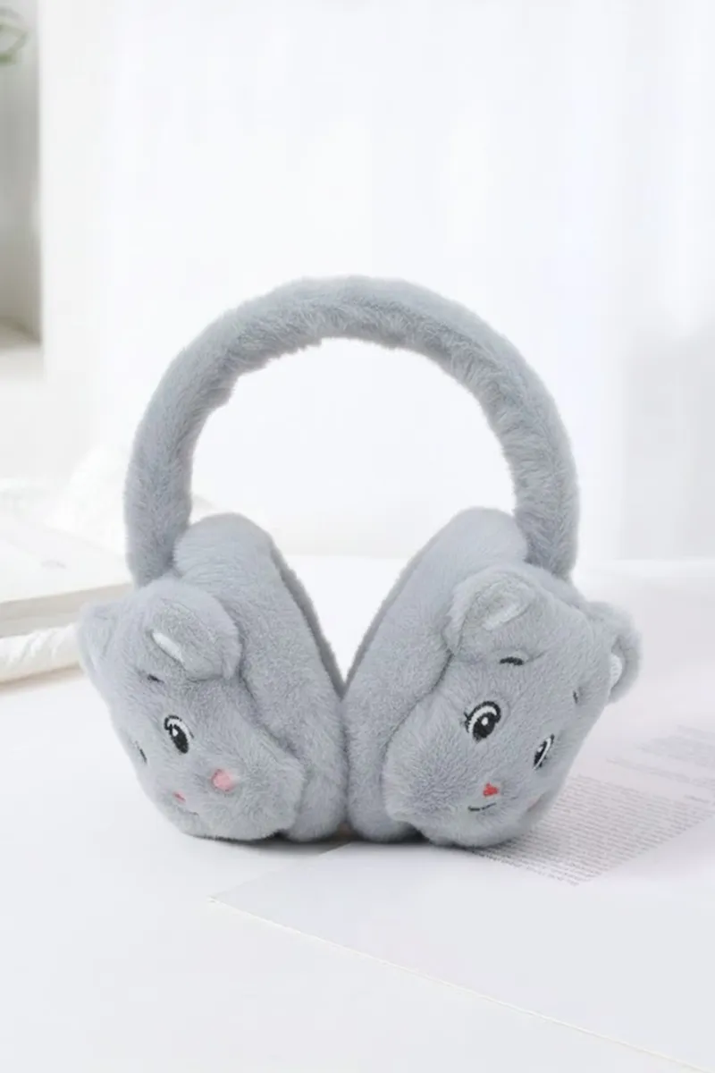 Warm Plush Winter Earmuffs for Girls & Boys -Grey CLKA028GREFREE