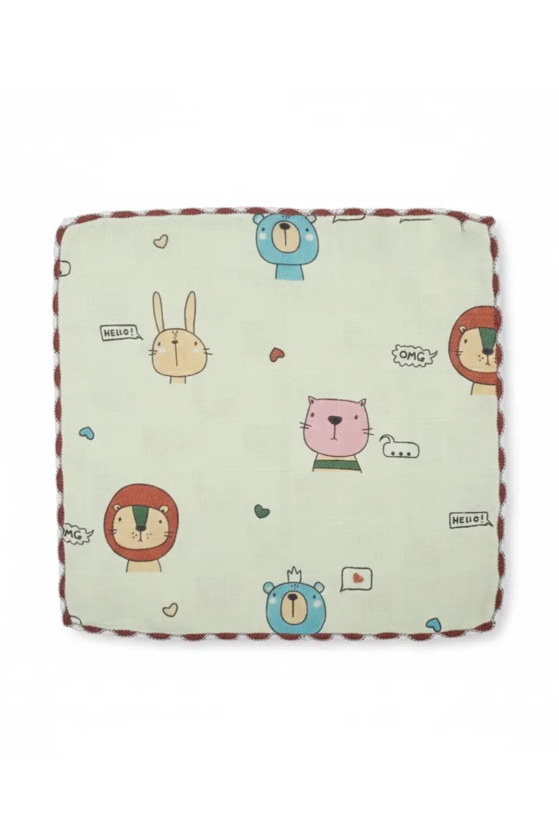 Cotton Printed Hankies for Kids -Yellow CLKA07YELONES