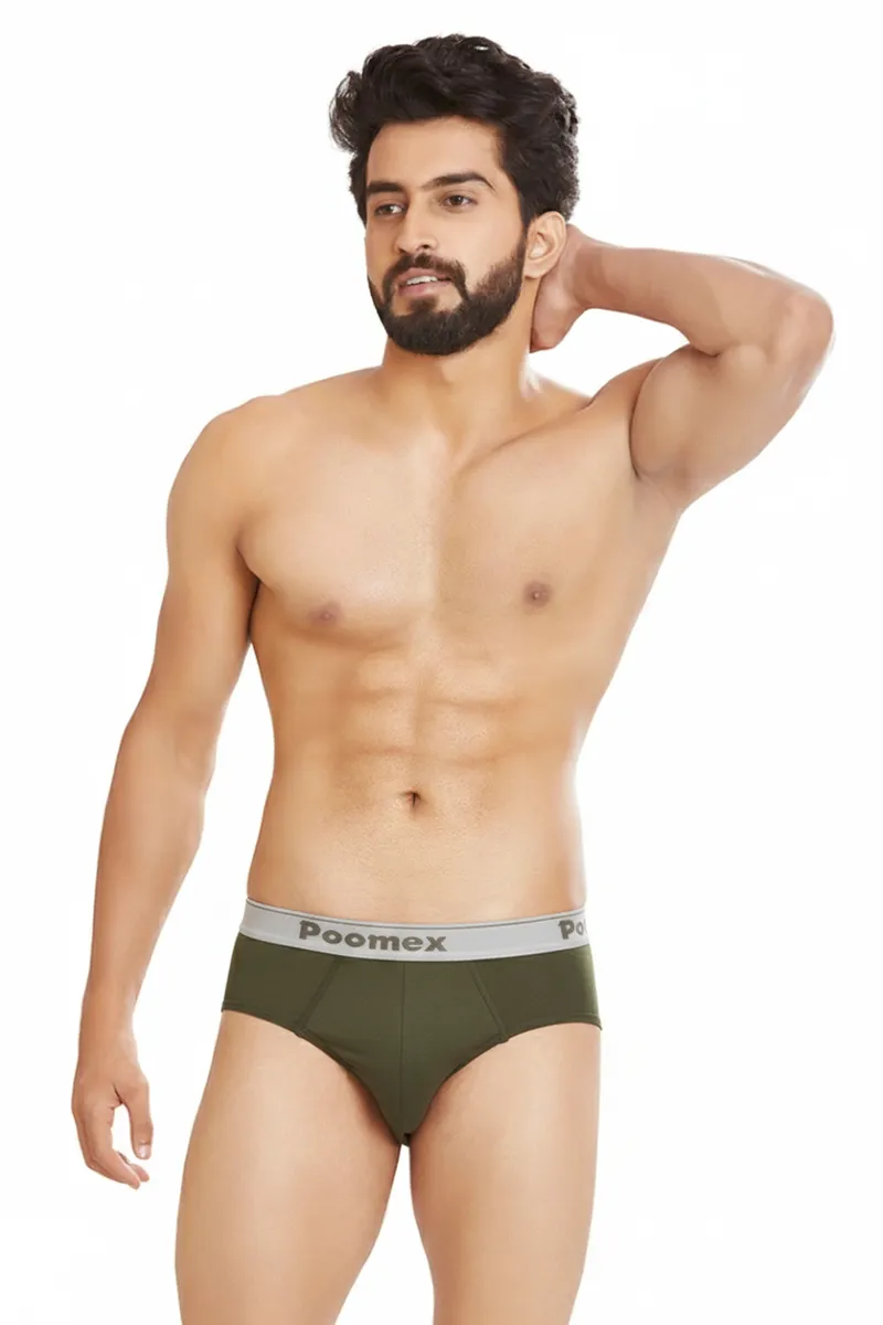Men Cotton ELEGANT BRIEFS - CLMBR001OLI85